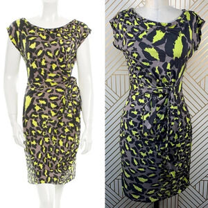 Diane von Furstenberg Vintage Ruched‎ Leopard Dress